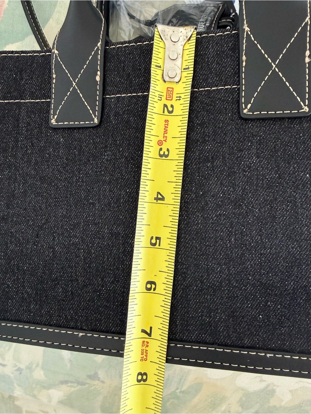 True Religion Black Denim Mini Tote Crossbody Bag Embroidered Horseshoe NWT - Picture 6 of 6
